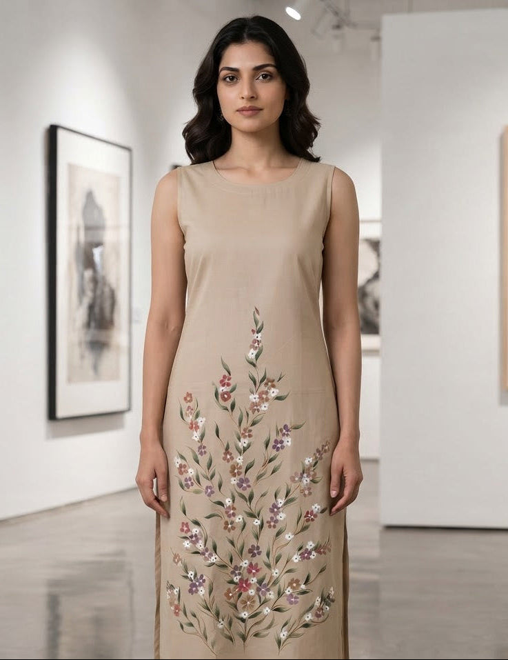 HAND PAINTED UNSTITCHED KURTI