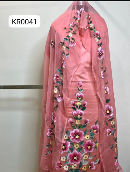 KR0041– Hand painted Jaam Cotton Suit Set