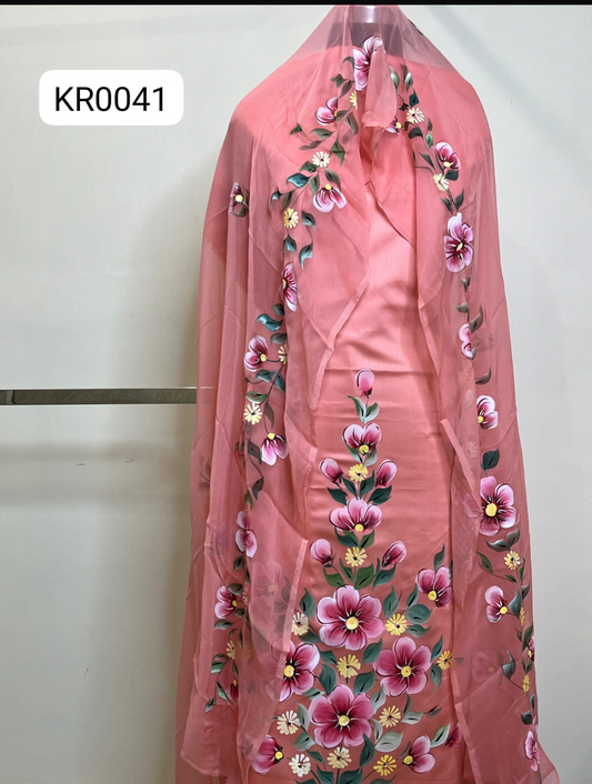 KR0041– Hand painted Jaam Cotton Suit Set