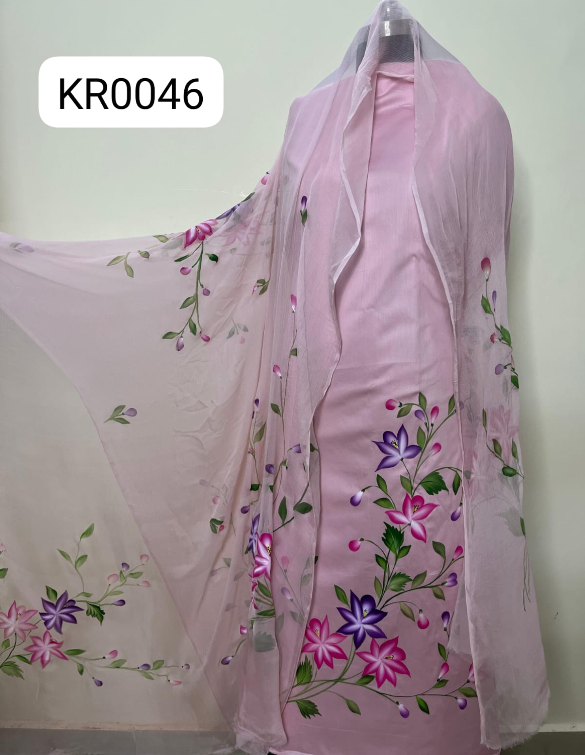 KR0046– Hand painted Jaam Cotton Suit Set