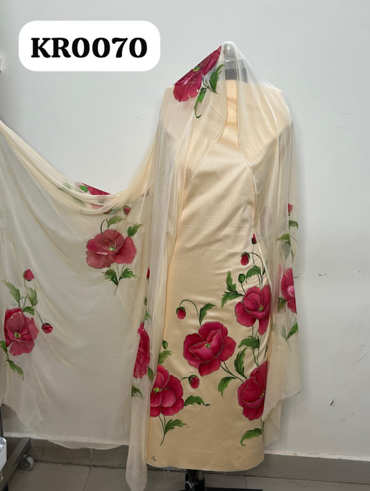 KR0070–Hand painted Jaam Cotton Suit Set