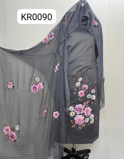 KR0090–Hand painted Jaam Cotton Suit Set
