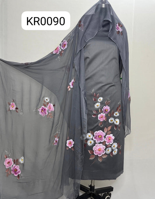 KR0090–Hand painted Jaam Cotton Suit Set