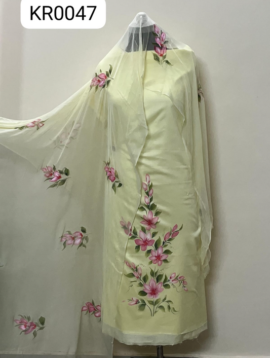 KR0047– Hand painted Jaam Cotton Suit Set