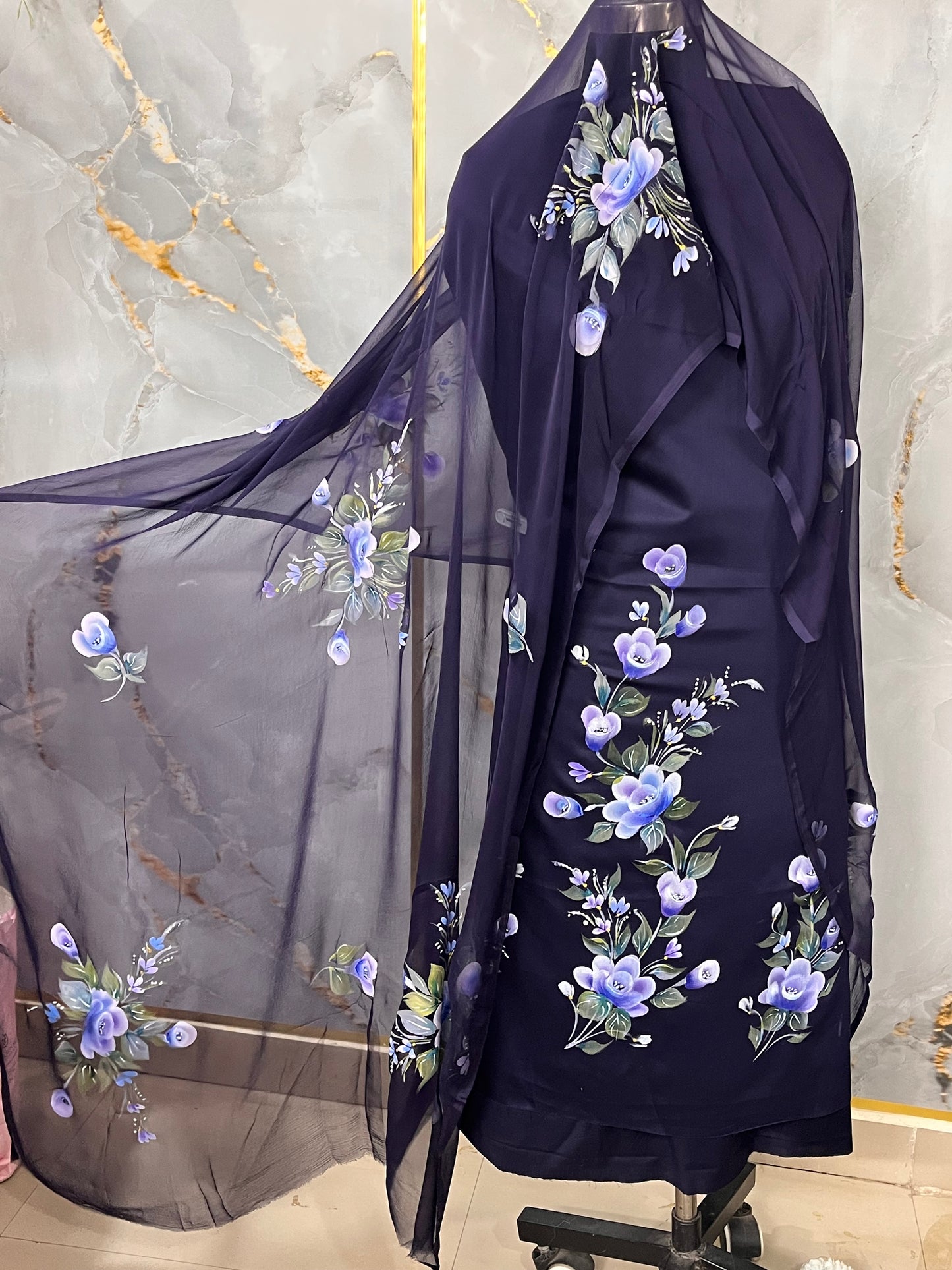 KR0102-Hand painted Jaam Cotton Suit Set