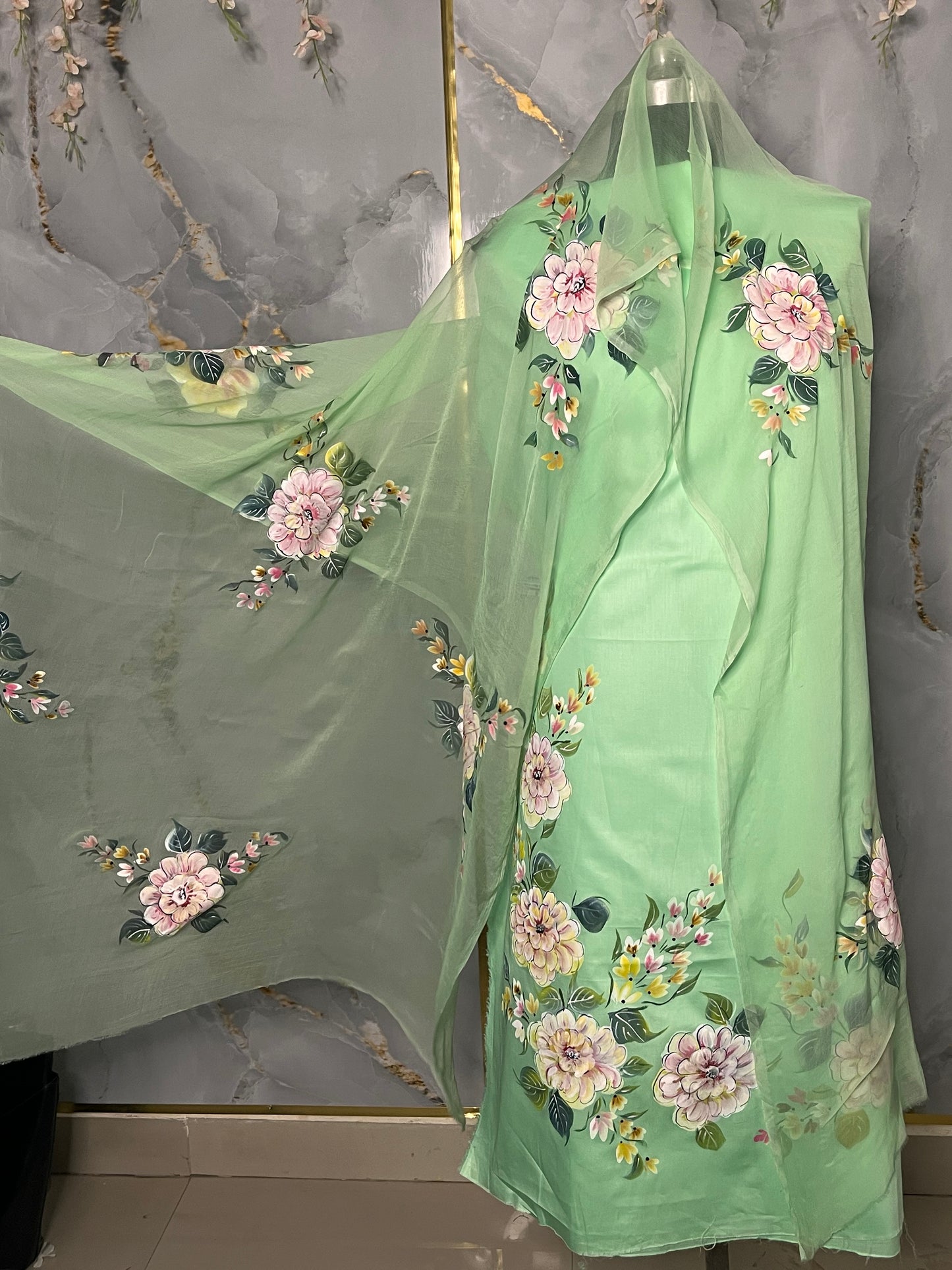 KR0104-Hand painted Jaam Cotton Suit Set