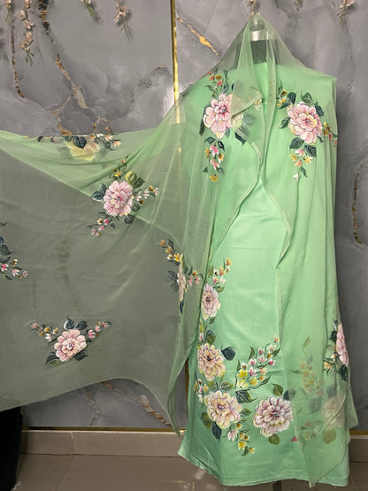 KR0104-Hand painted Jaam Cotton Suit Set
