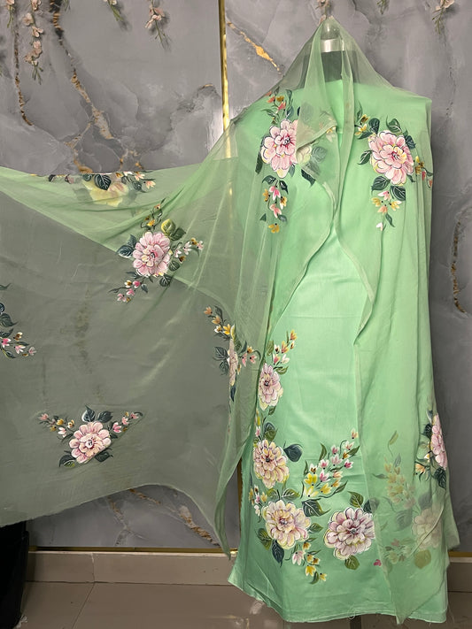 KR0104-Hand painted Jaam Cotton Suit Set