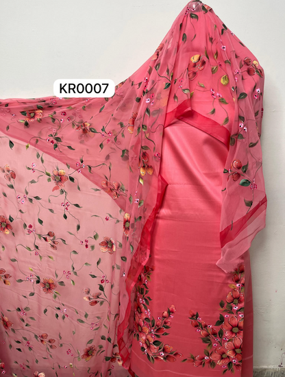KR0007– Hand painted Jaam Cotton Suit Set