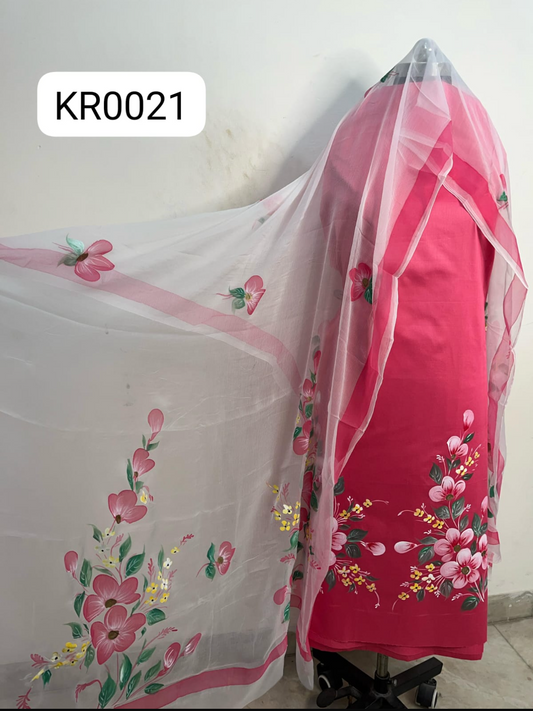 KR0021– Hand painted Jaam Cotton Suit Set