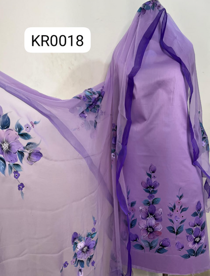 KR0018– Hand painted Jaam Cotton Suit Set