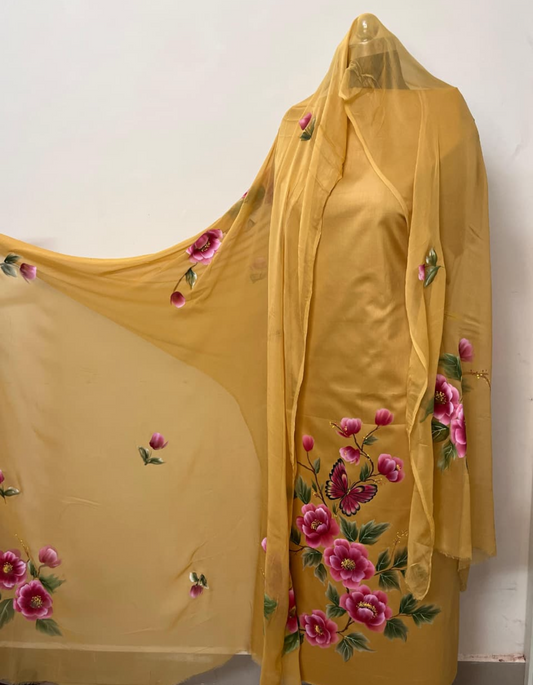 KR0076–Hand painted Jaam Cotton Suit Set