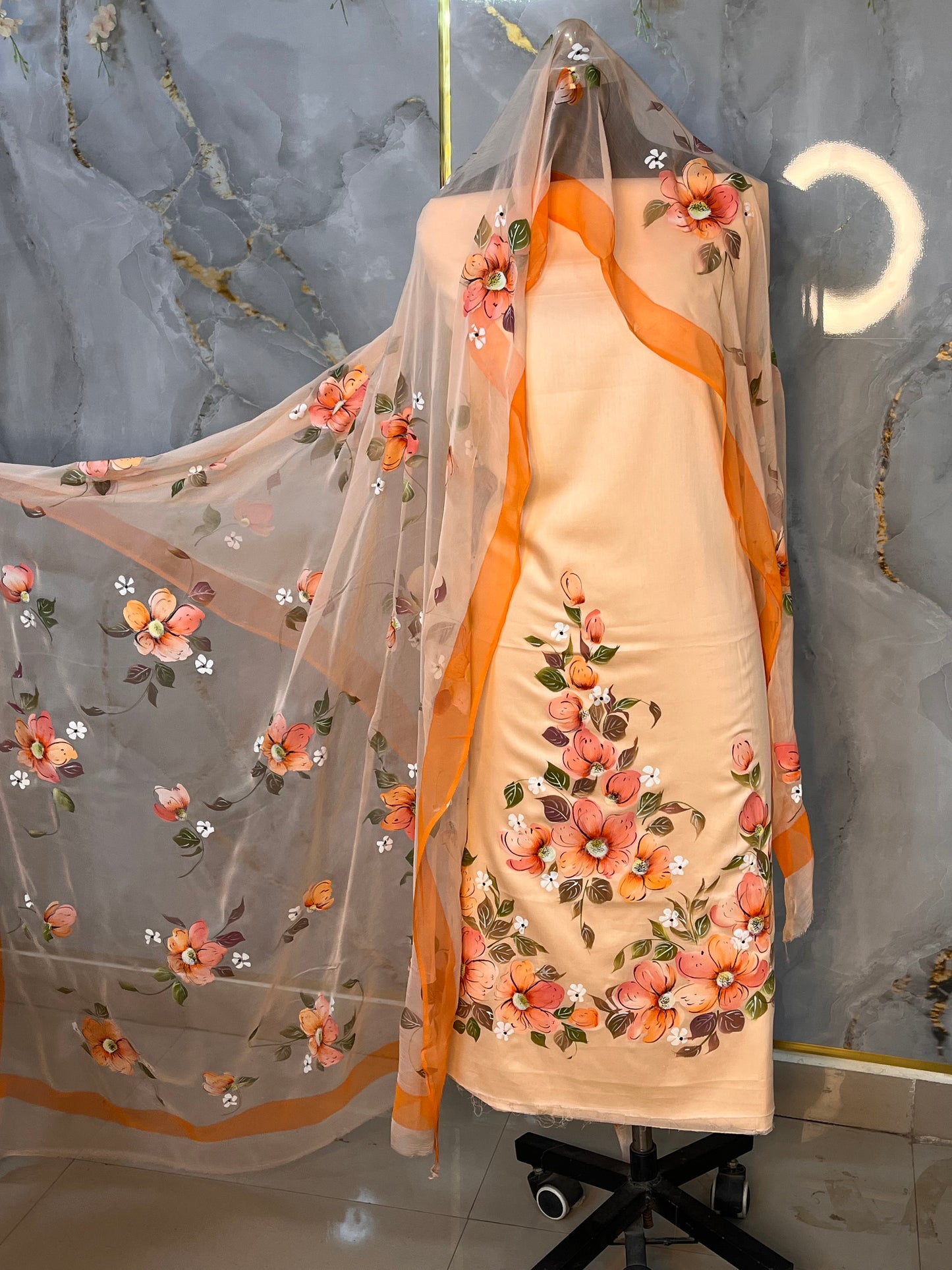 KR0103-Hand painted Jaam Cotton Suit Set