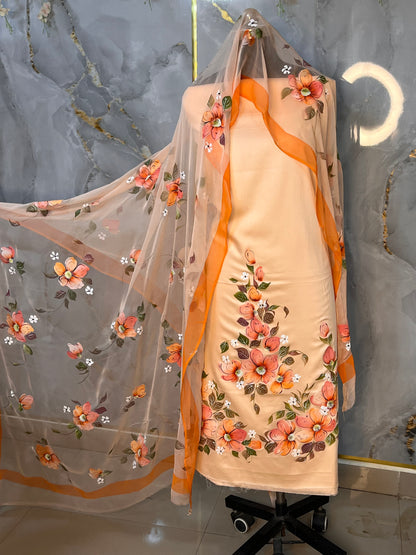 KR0103-Hand painted Jaam Cotton Suit Set