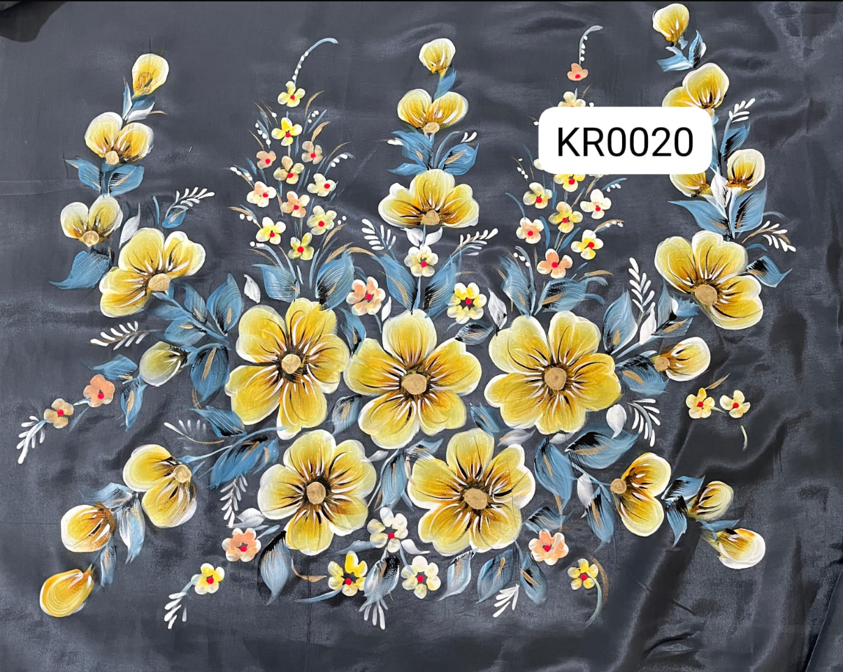 KR0020-Hand painted Semi Crepe Suit Set