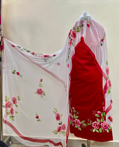 KR0061–Hand painted Jaam Cotton Suit Set