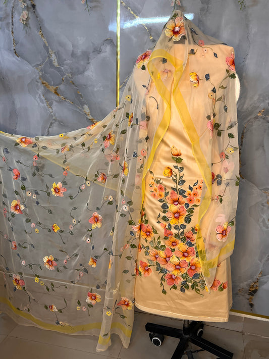 KR0101 -Hand painted Jaam Cotton Suit Set