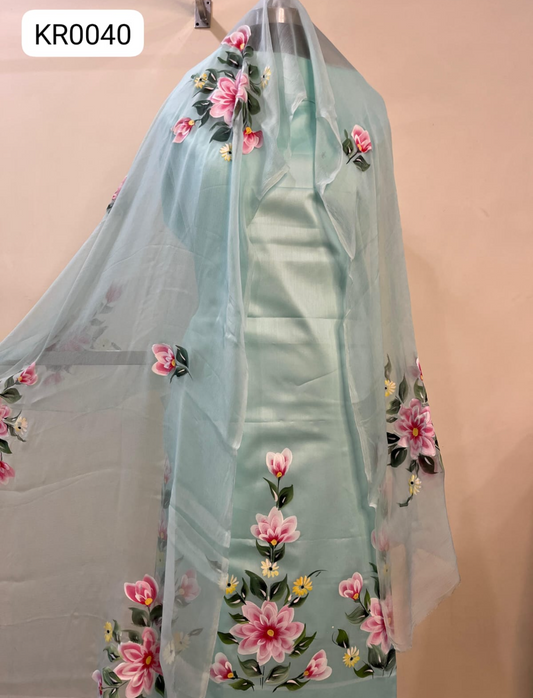 KR0040– Hand painted Jaam Cotton Suit Set