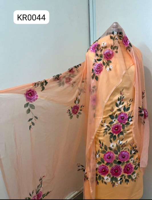 KR0044– Hand painted Jaam Cotton Suit Set