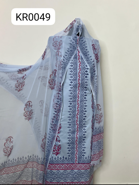 KR0049– Block Printed Jaam Cotton Suit Set