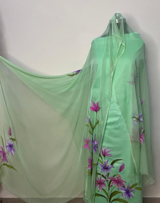 KR0077–Hand painted Jaam Cotton Suit Set