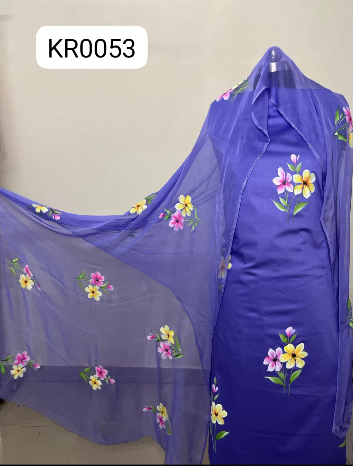 KR0053-Hand painted Jaam Cotton Suit Set