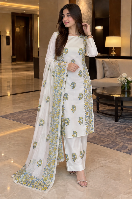Block Printed Cotton Suit
