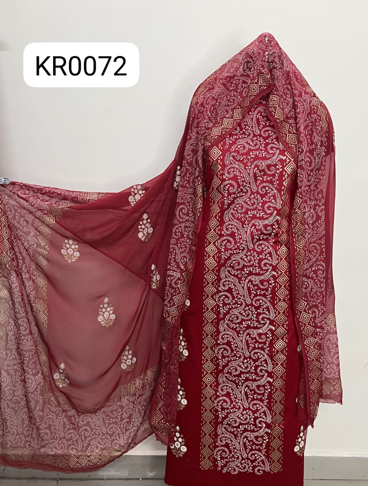 KR0072–Hand painted Jaam Cotton Suit Set