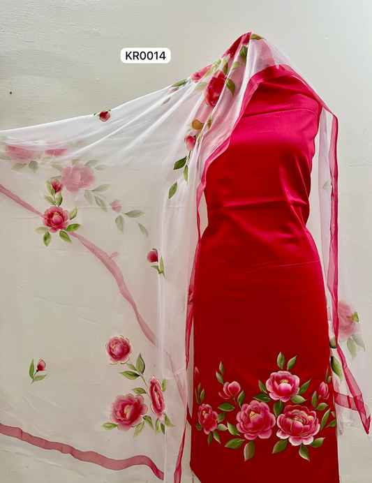 KR0014– Hand painted Jaam Cotton Suit Set